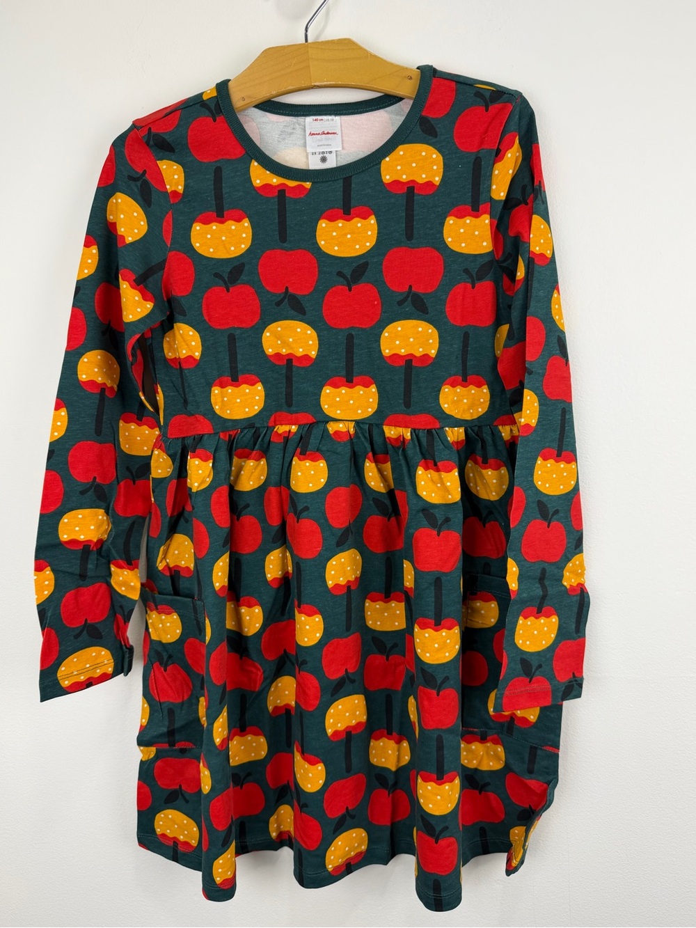 Hanna Andersson Halloween Caramel Apple Dress Girls 10 140 Cotton New